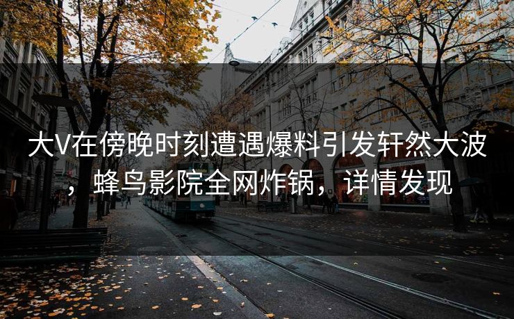大V在傍晚时刻遭遇爆料引发轩然大波，蜂鸟影院全网炸锅，详情发现