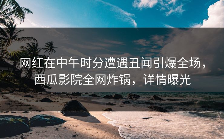 网红在中午时分遭遇丑闻引爆全场，西瓜影院全网炸锅，详情曝光