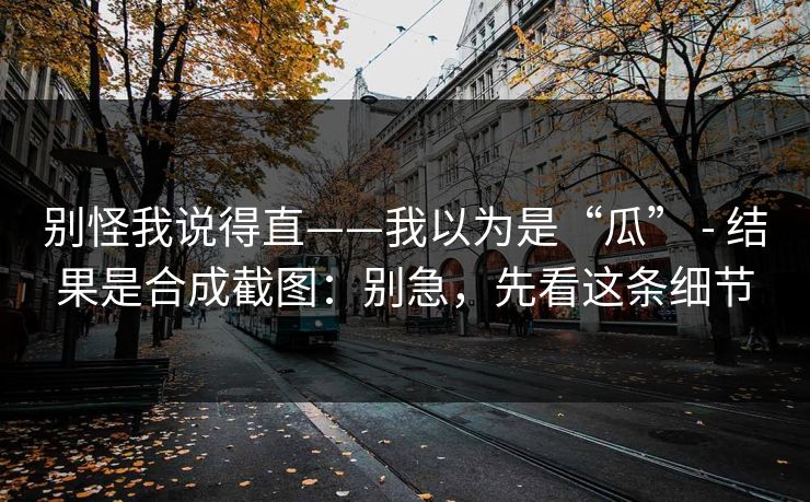别怪我说得直——我以为是“瓜” - 结果是合成截图：别急，先看这条细节